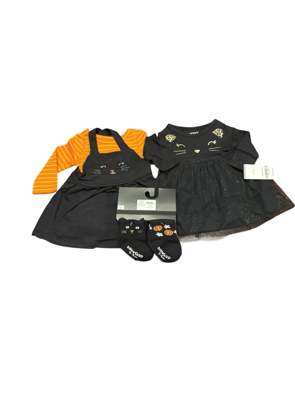 NWT Carter’s 3M Halloween Jumper, Onesie, Dress and Baby Gap 4pr socks